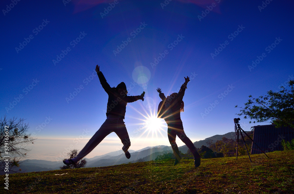 Jumping couple