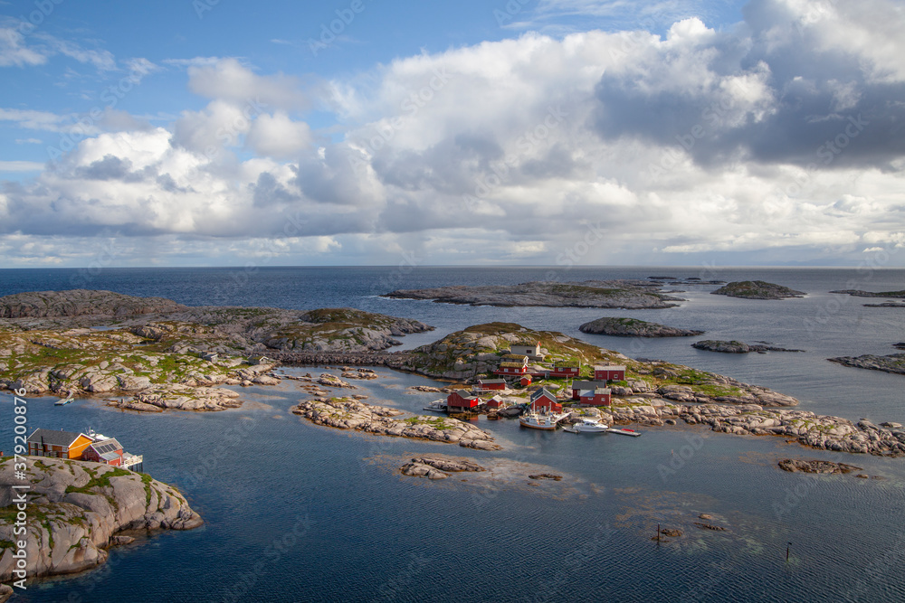 view from Halten Lighthouse. The lighthouse was established in 1875. The tower is 29.5 meters high