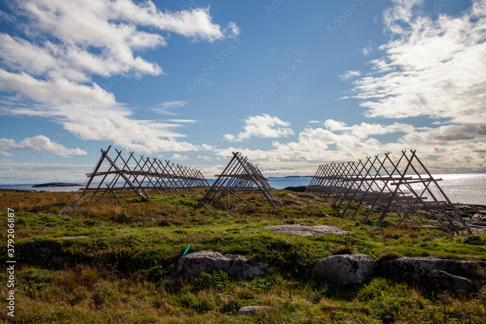 Racks made for hanging freshly caught cod that will become stockfish. Stockfish has for many hundred