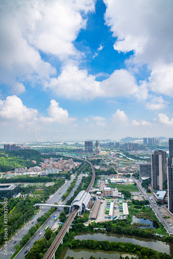 Cityscape of Nansha Free Trade Zone, Guangzhou, China