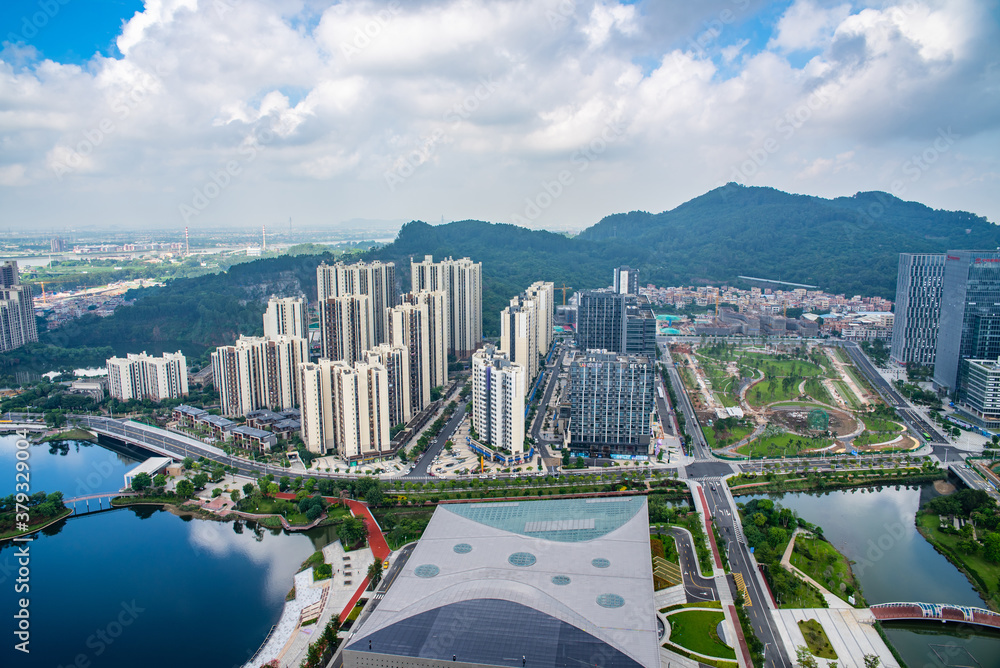 Cityscape of Nansha Free Trade Zone, Guangzhou, China