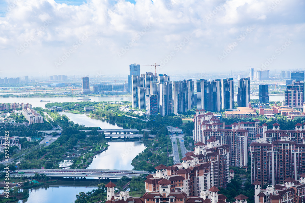 Cityscape of Nansha Free Trade Zone, Guangzhou, China