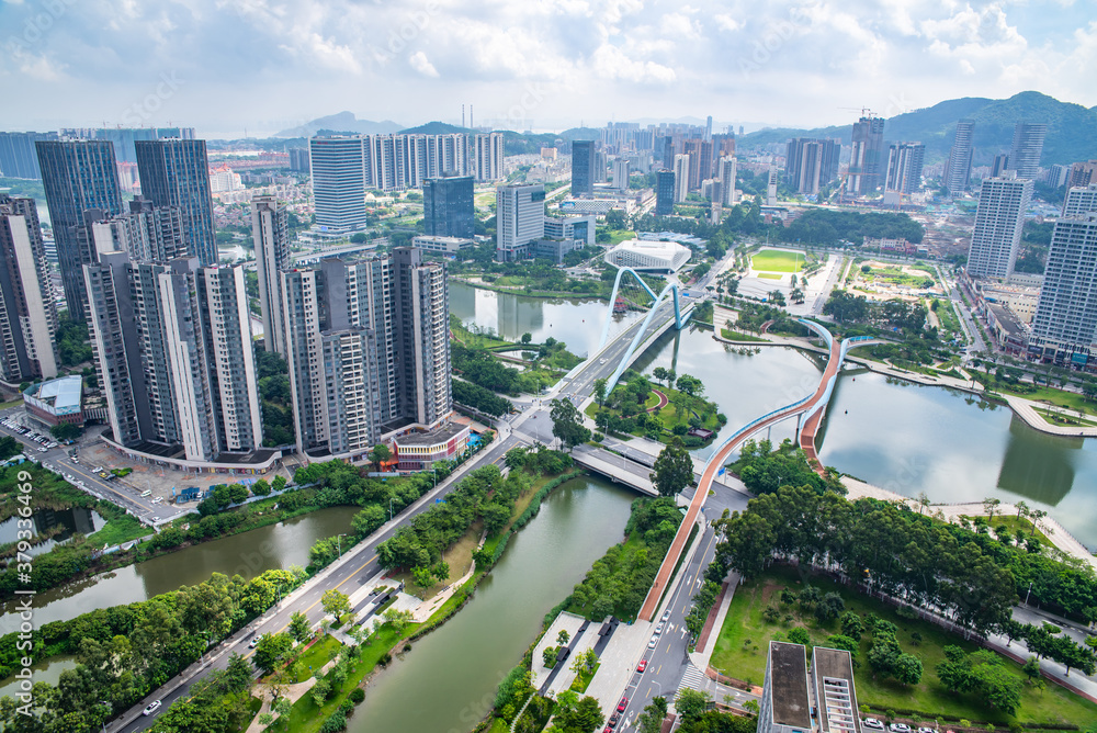 Scenery of Jiaomen River Area, Nansha, Guangzhou, China