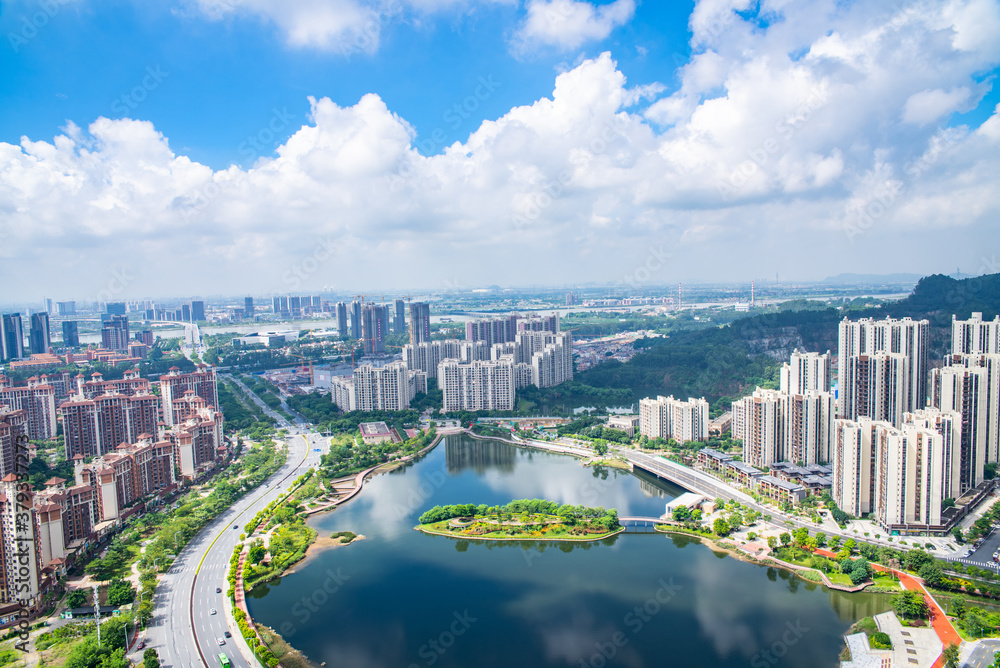 Scenery of Phoenix Lake Park, Nansha, Guangzhou, China