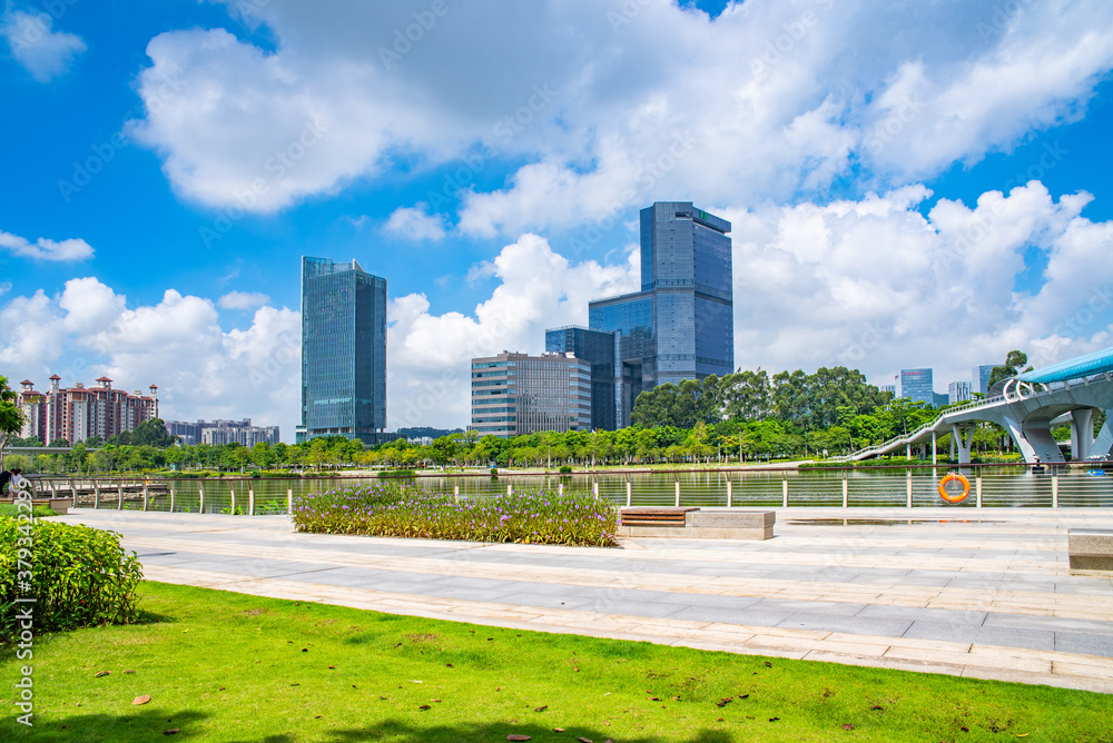 Cityscape of Guangzhou Nansha Free Trade Zone, Guangdong Province, China