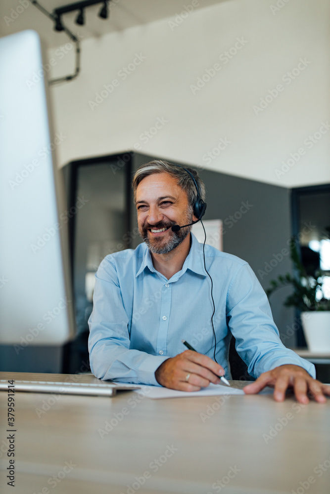 Businessman at work.