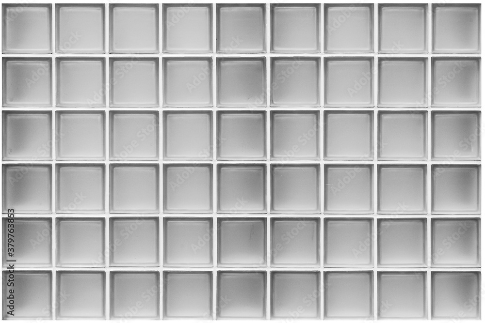 White glass block wall seamless background and texture