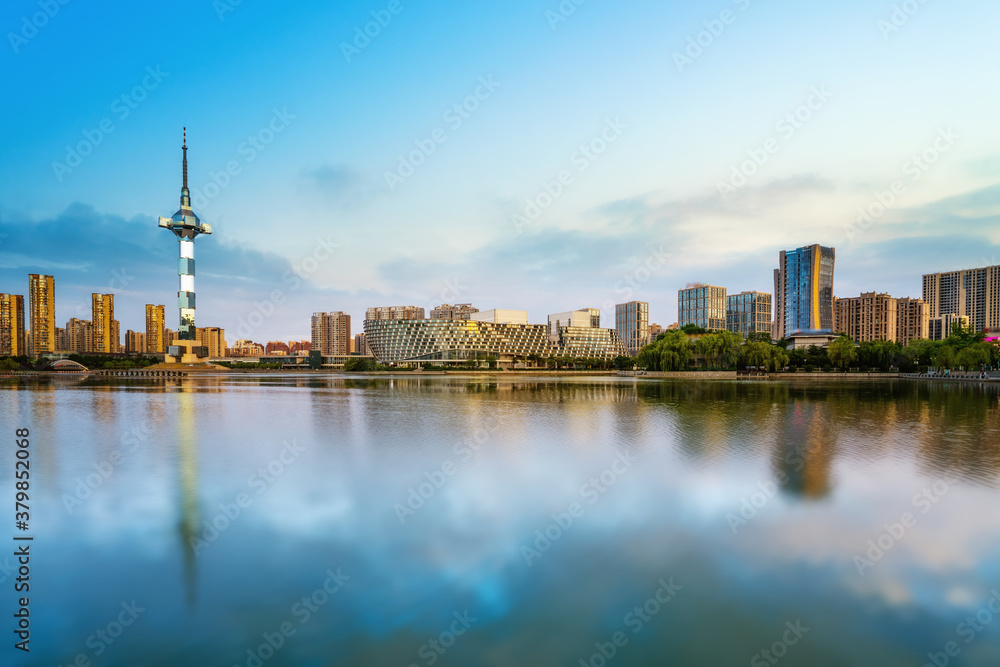 Jiangsu Yancheng Julong Lake Park City Architecture Landscape Skyline