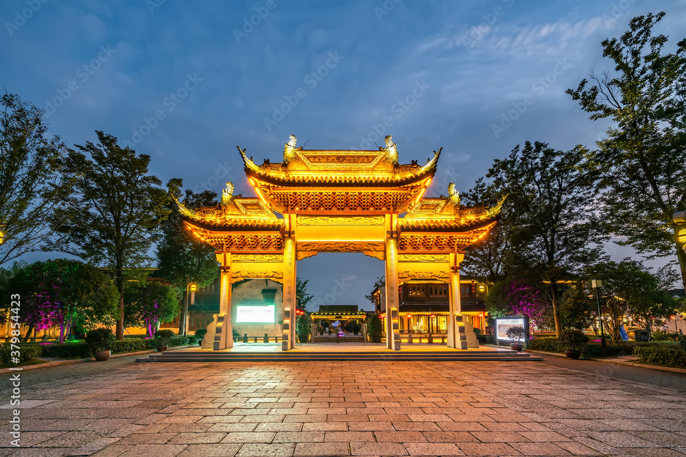 view of dangkou ancient town, wuxi, jiangsu, China