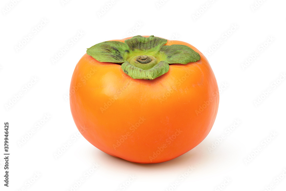 Persimmon fruit isolated on white background. Clipping path.