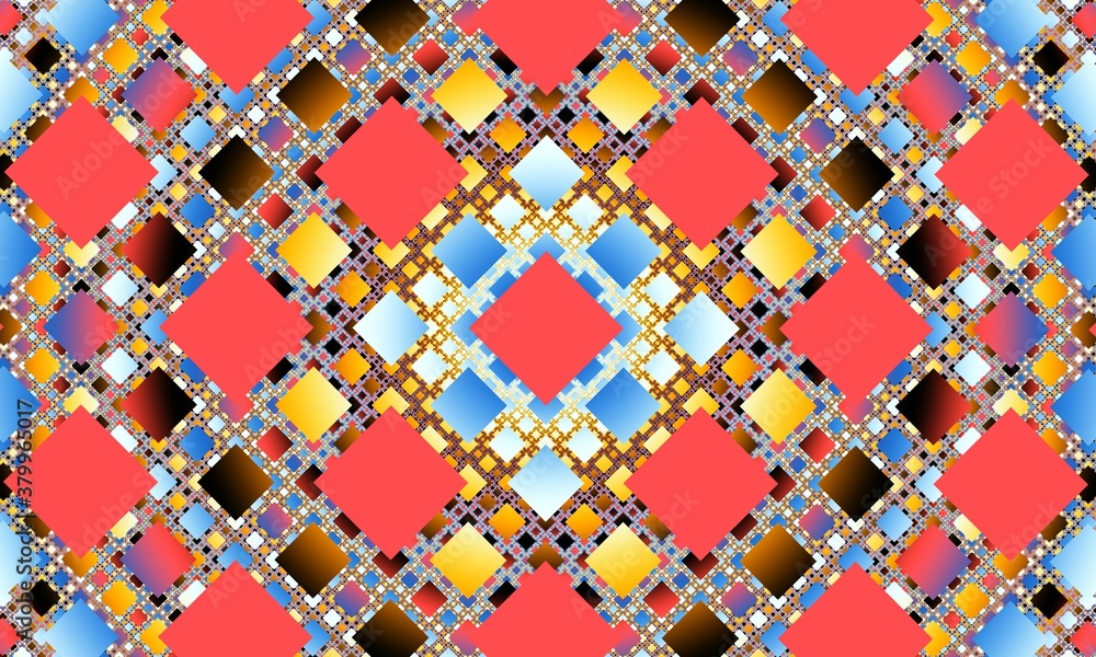 fractal geometric, colored squares