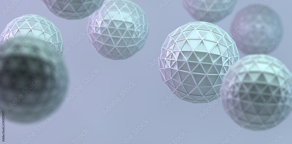 Science and technology abstract background.3d illustration.Abstract background with balls and geomet