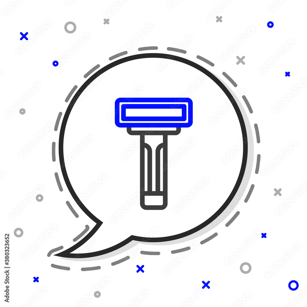 Line Shaving razor icon isolated on white background. Colorful outline concept. Vector.