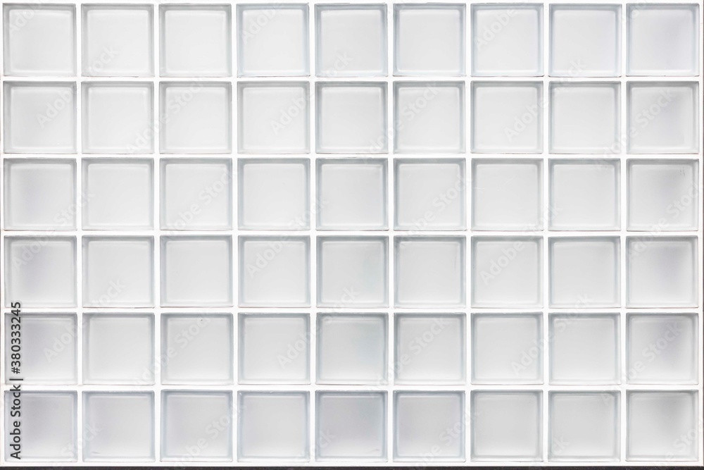 White glass block wall seamless background and texture