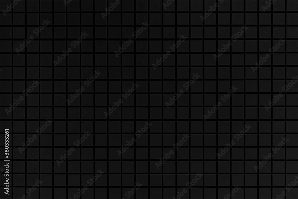 Black mosaic wall tile pattern and seamless background