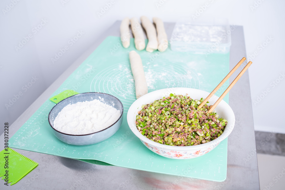 Chinese gourmet dumplings and pasta making process