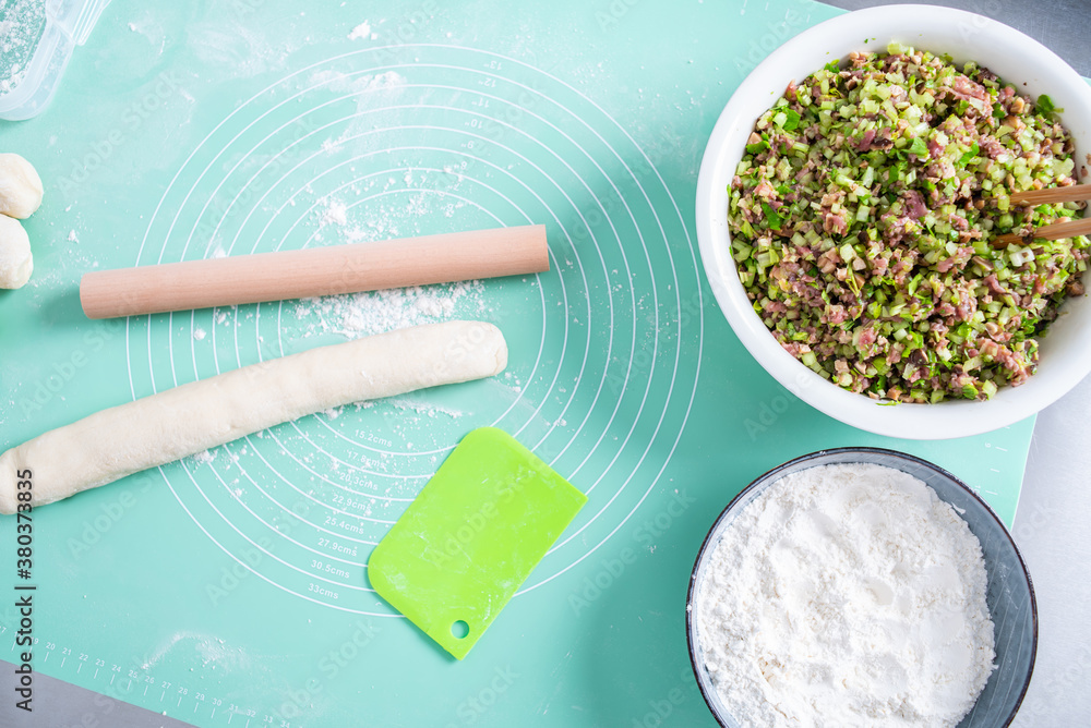 Chinese gourmet dumplings and pasta making process