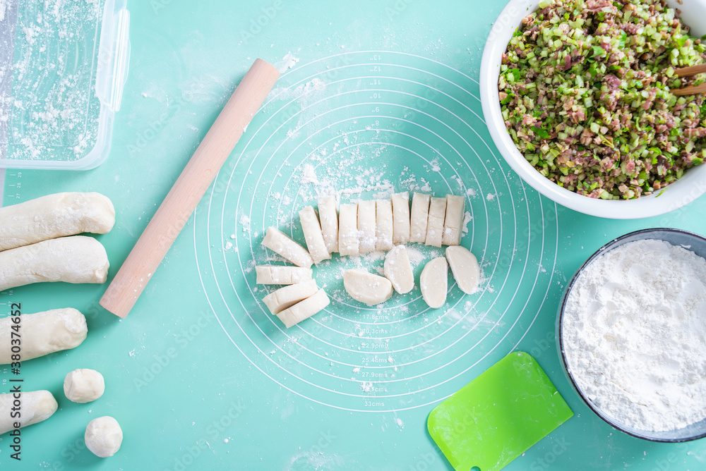 Chinese gourmet dumplings and pasta making process