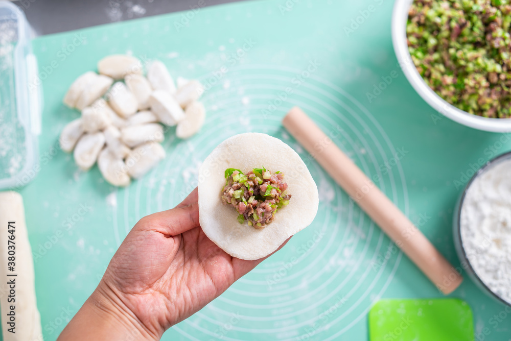 Chinese gourmet dumplings and pasta making process