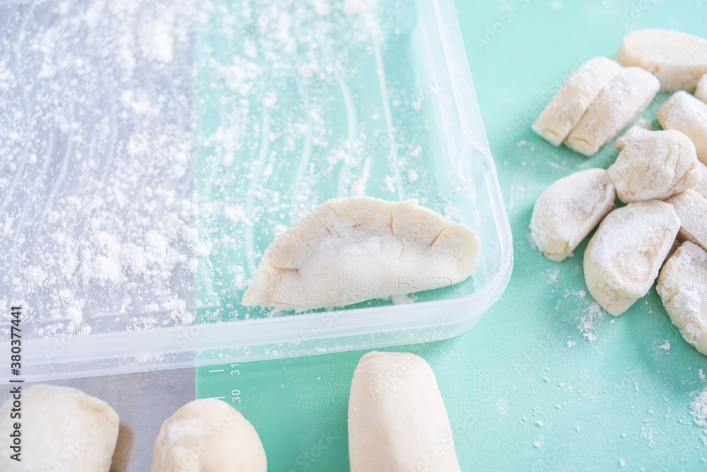 Chinese gourmet dumplings and pasta making process