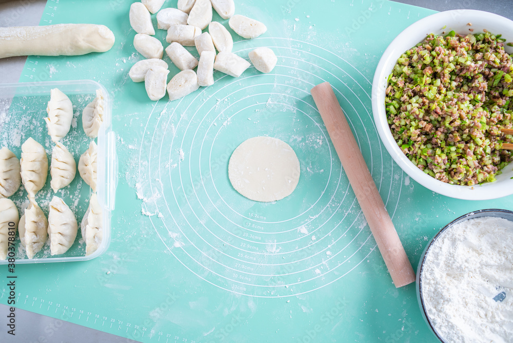 Chinese gourmet dumplings and pasta making process