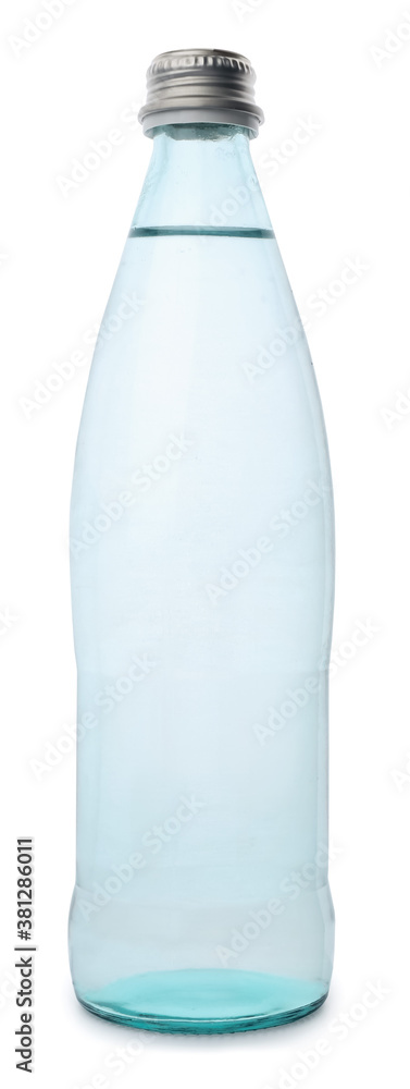 Bottle of clean water on white background