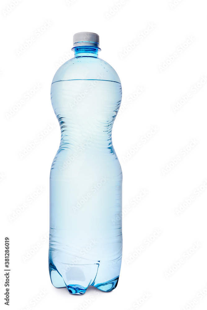 Bottle of clean water on white background