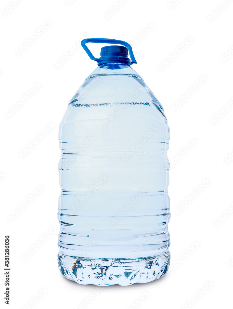 Bottle of clean water on white background