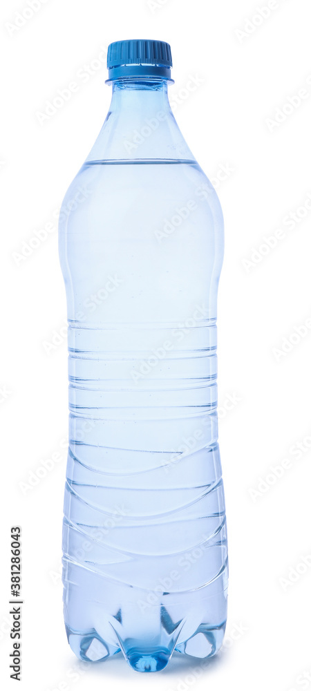 Bottle of clean water on white background