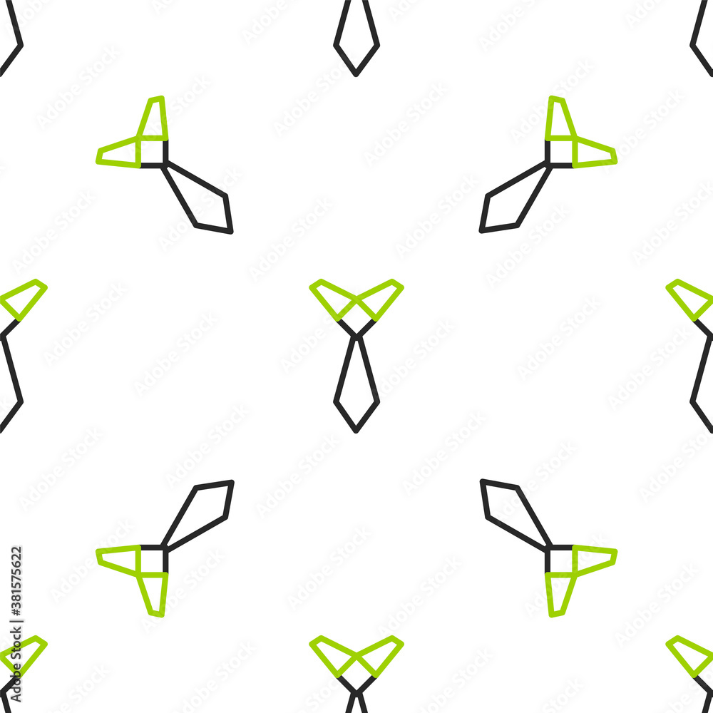 Line Tie icon isolated seamless pattern on white background. Necktie and neckcloth symbol. Vector.