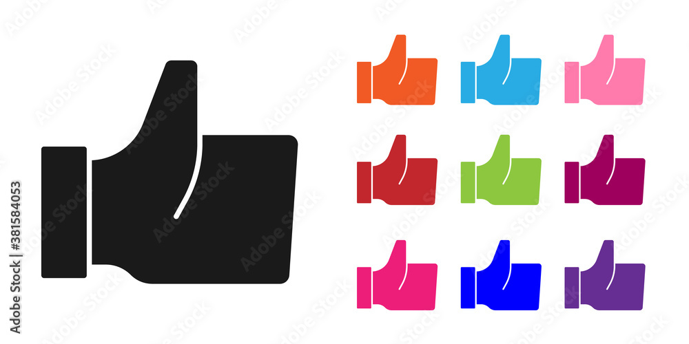 Black Hand like icon isolated on white background. Set icons colorful. Vector.