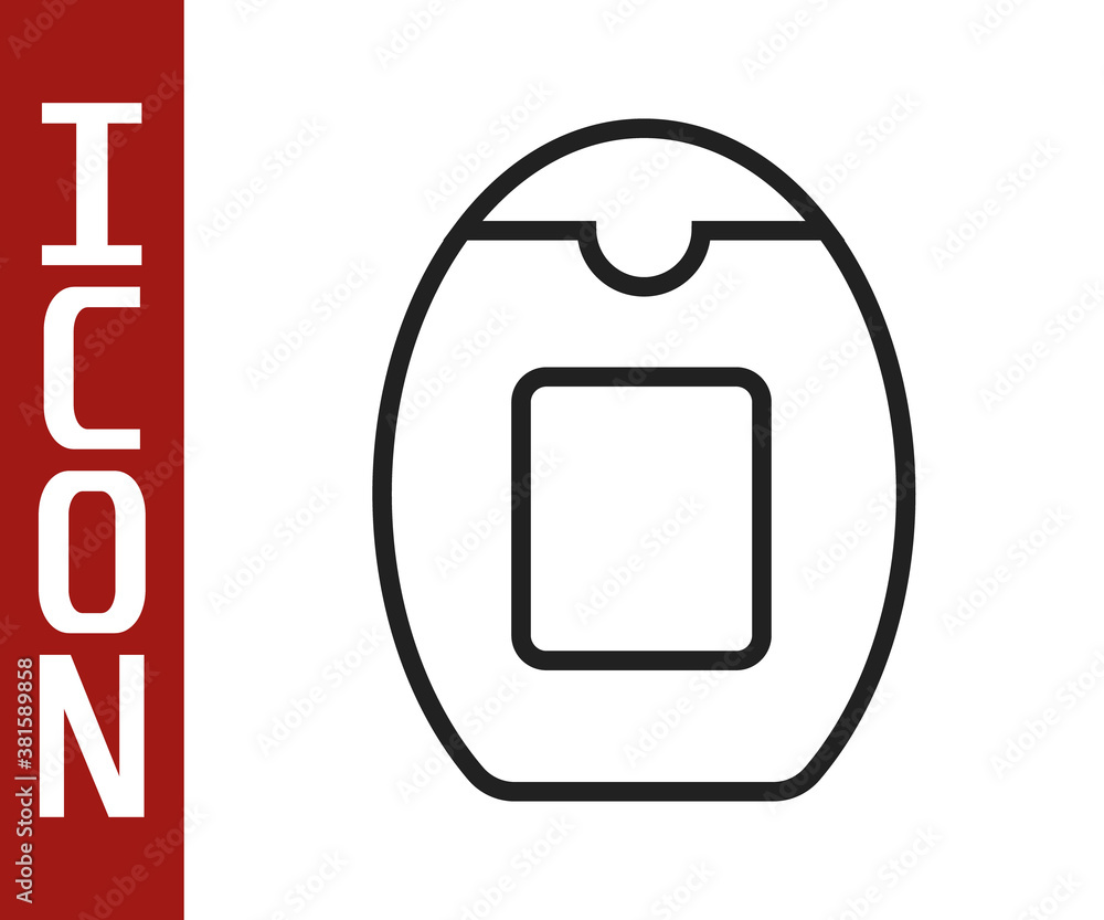 Black line Bottle of shampoo icon isolated on white background. Vector.