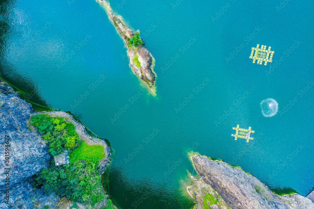 Aerial view of sea waves and fantastic coast.