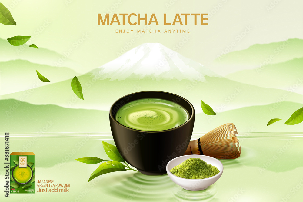 Japanese matcha latte ad