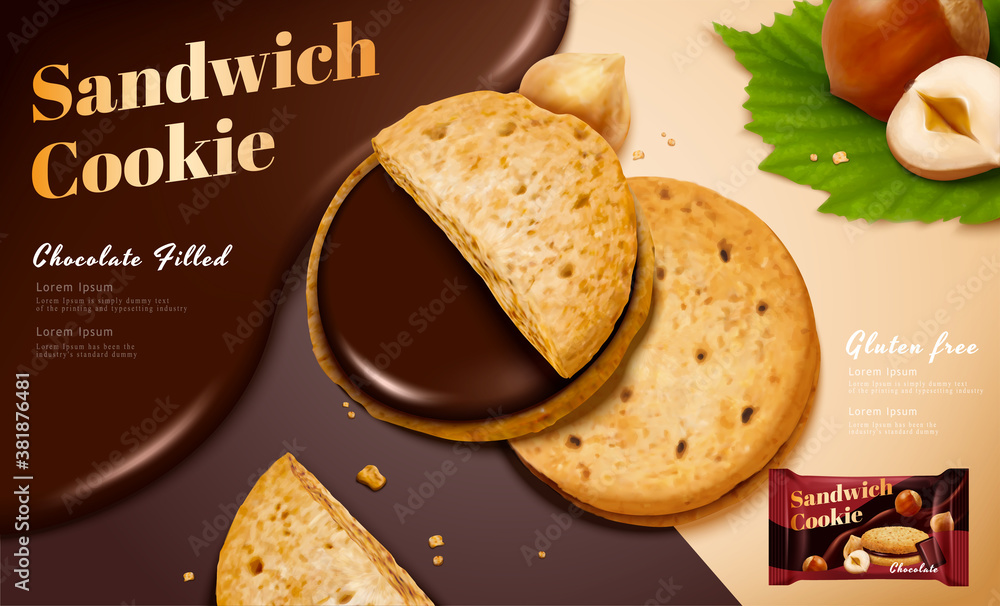 Chocolate sandwich cookie ad