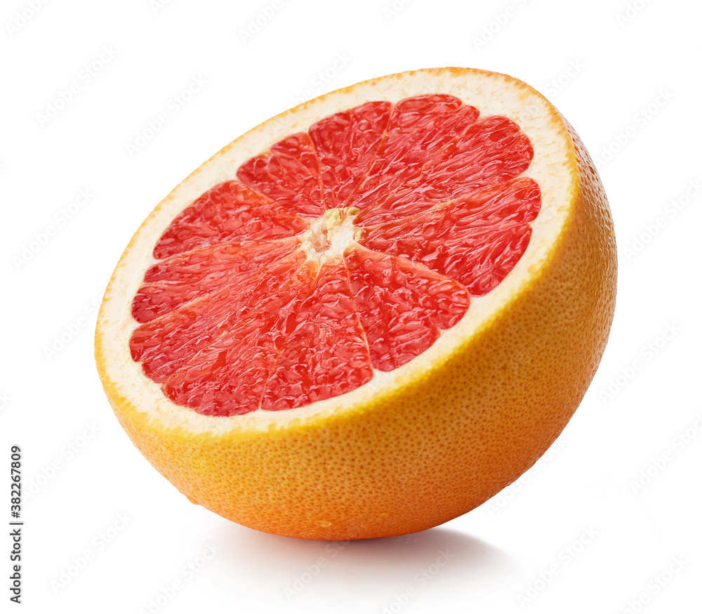 half of ripe red grapefruit