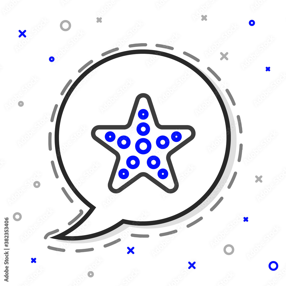 Line Starfish icon isolated on white background. Colorful outline concept. Vector Illustration.