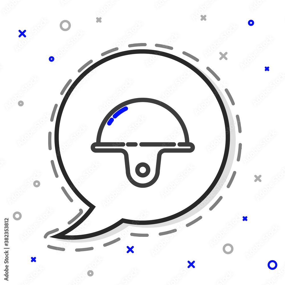 Line Worker safety helmet icon isolated on white background. Colorful outline concept. Vector Illust