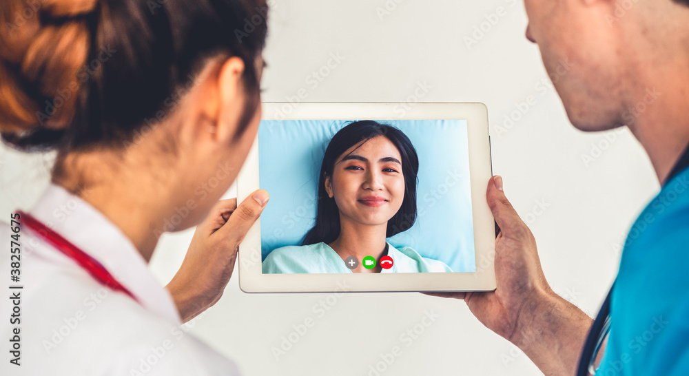 Doctor telemedicine service online video for virtual patient health medical chat . Remote doctor hea