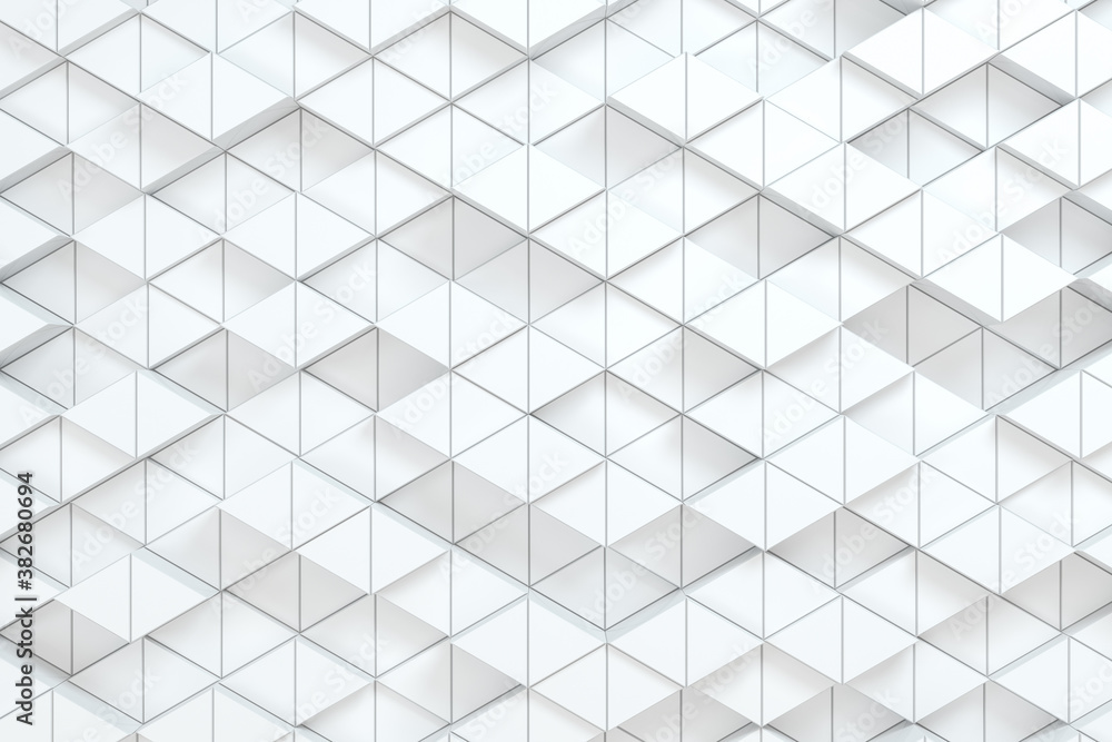 Repeating triangle cubes background, 3d rendering.