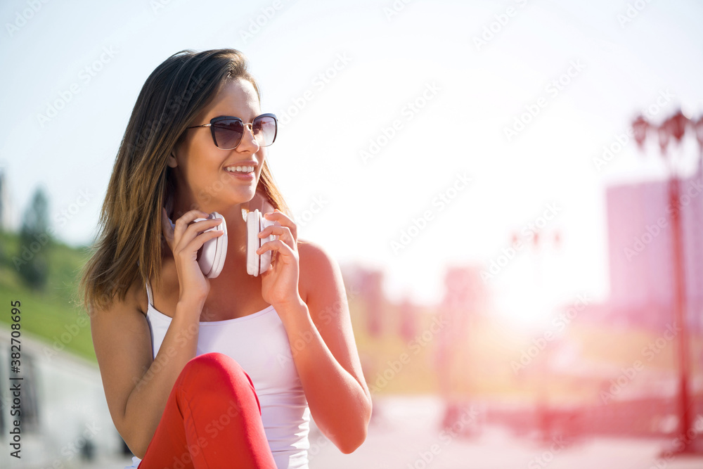 Student girl outdoors