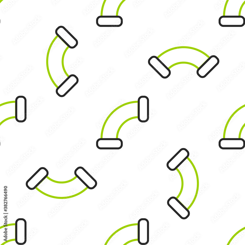 Line Industry metallic pipe icon isolated seamless pattern on white background. Plumbing pipeline pa