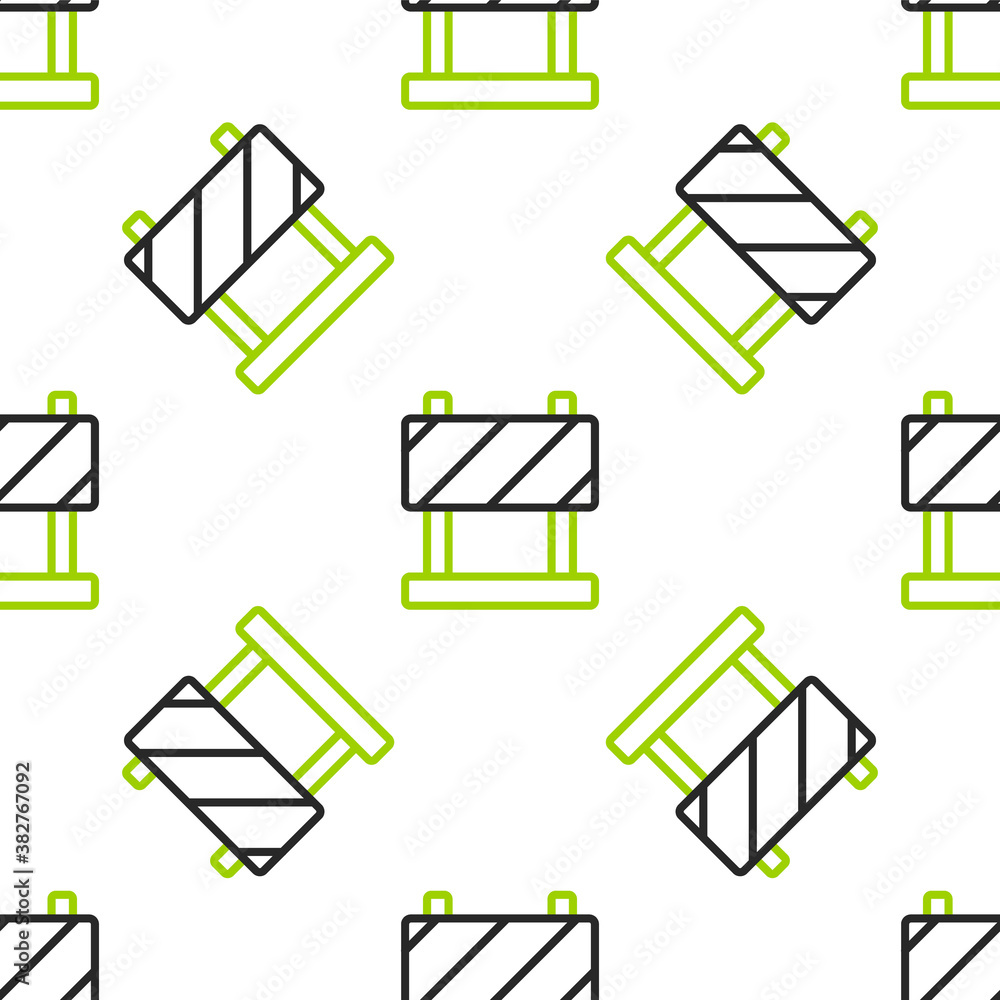 Line Road barrier icon isolated seamless pattern on white background. Symbol of restricted area whic