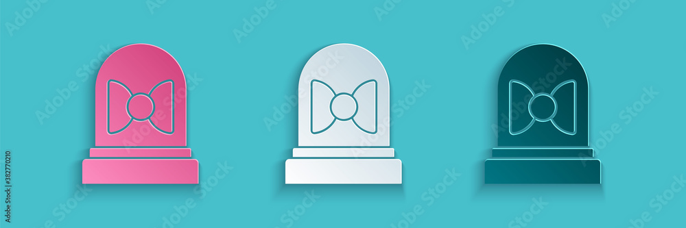 Paper cut Motion sensor icon isolated on blue background. Paper art style. Vector.