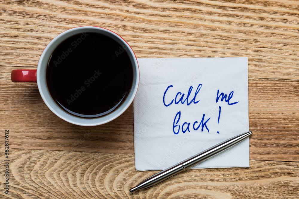 Romantic message written on napkin