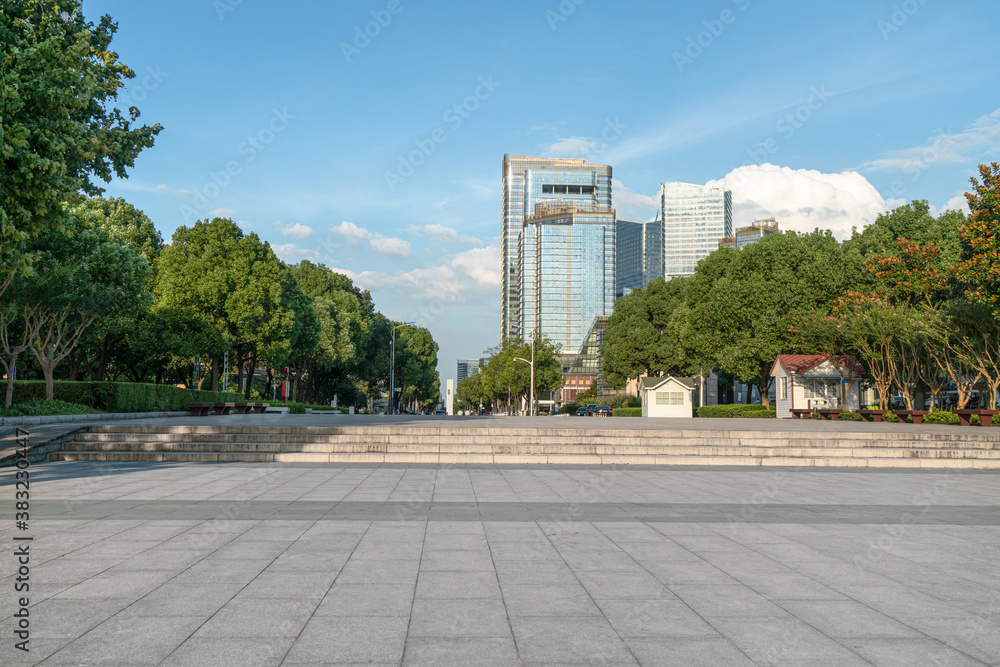 Empty ground in the industry park in Suzhou, China.