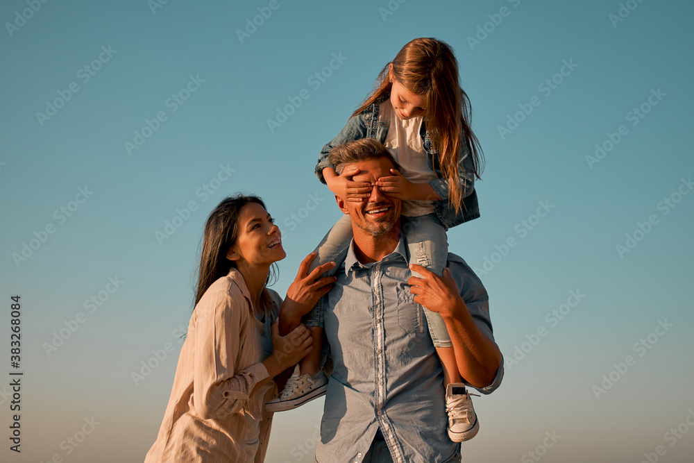 Happy family on the beach