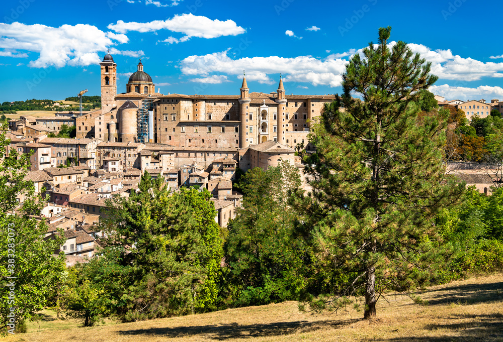 Cityscape of Urbino. UNESCO world heritage in Marche, Italy