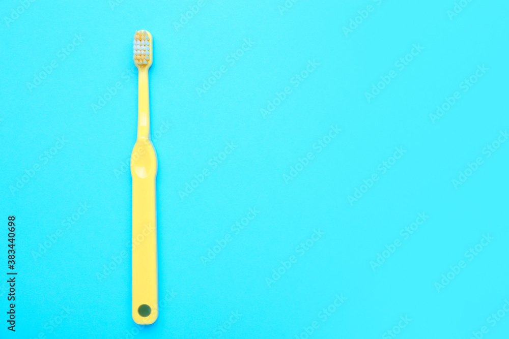 Tooth brush on color background