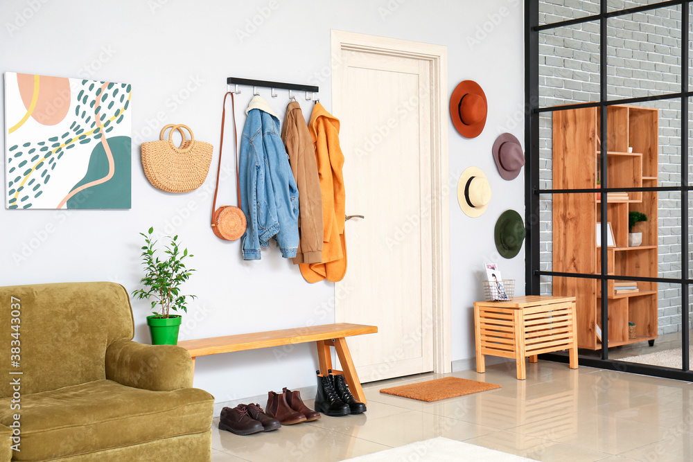 Stylish interior of modern hallway